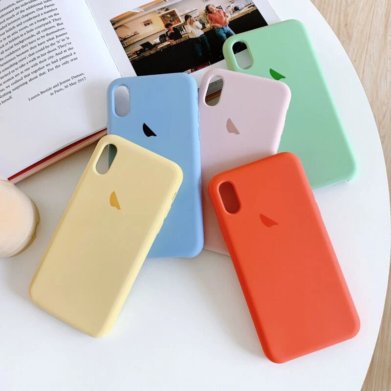 Официальный силиконовый чехол для iphone 7, 8, 6, 6S Plus, Xs max, XR X, противоударный чехол с логотипом для iphone 11 Pro Max, задняя крышка