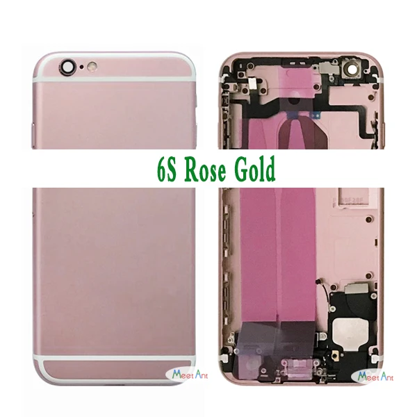 Высокое качество для iphone 6 6G или 6S Задняя средняя рамка Шасси Полный Корпус в сборе крышка батареи задняя дверь с гибким кабелем - Цвет: 6S Rose Gold
