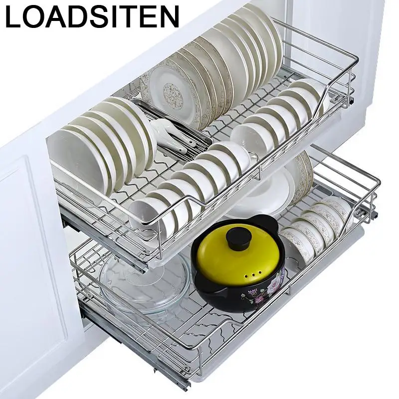 

Dish Pantries Cestas Para Organizar Organizer Armario De Despensa Stainless Steel Cozinha Cocina Rack Kitchen Cabinet Basket