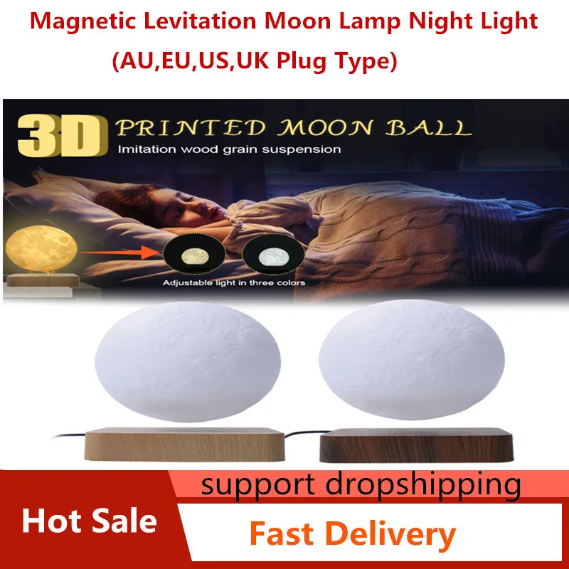 

Hot Sale Design Creative 3D Magnetic Levitation Moon Lamp Night Light Rotating Led Moon Floating Lamp Home Decoration Holiday