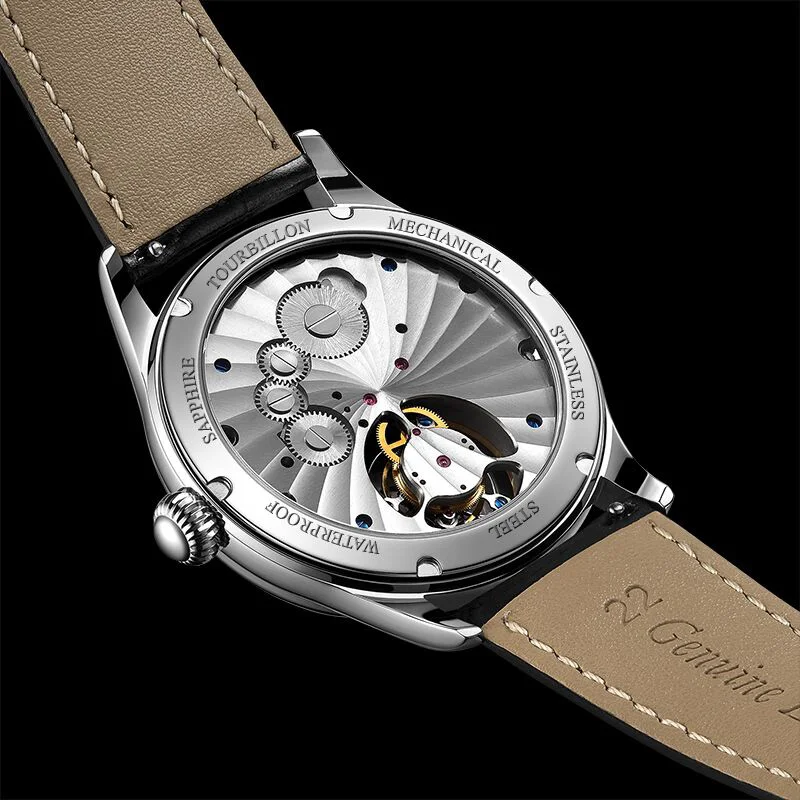 Men's Luxury Mechanical Tourbillon Watches Mens 2020 Goldstone Dial Sapphire Tourbillon Skeleton Movement Watch For Men Fashion