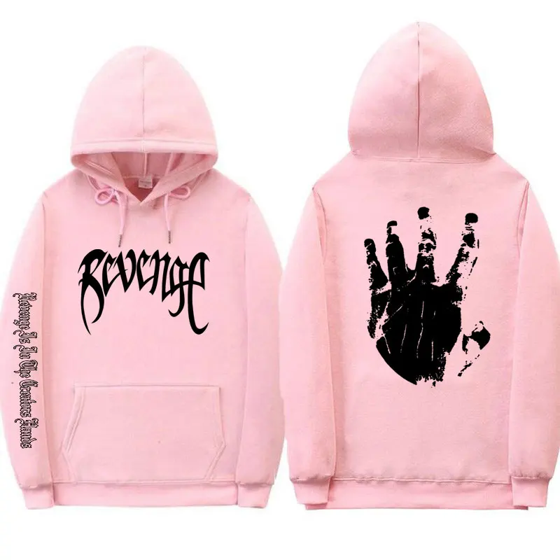 Pink MS143 Xxxtentacion месть винтовые манжеты толстовки для мужчин/женщин уличная Рэпер Хип Хоп пуловер с капюшоном толстовки S-3XL - Цвет: Pink MS143