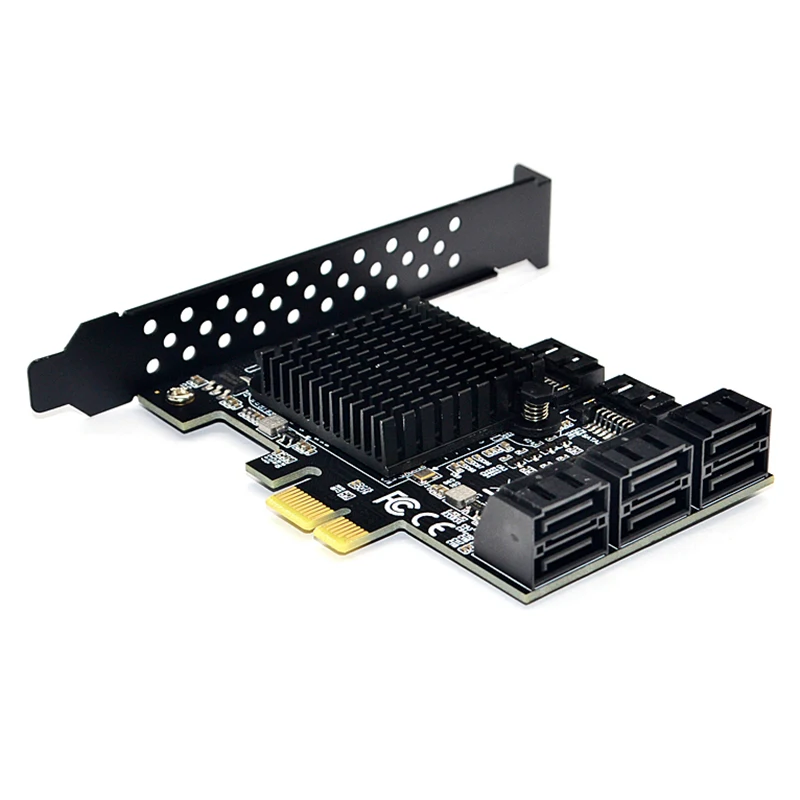 Moligh кукла Pci-E Sata 3,0 карты расширения 8-Порты и разъёмы 6G Ssd HDD Ipfs добыча стояк карты расширения Ipfs жесткого диска(черный