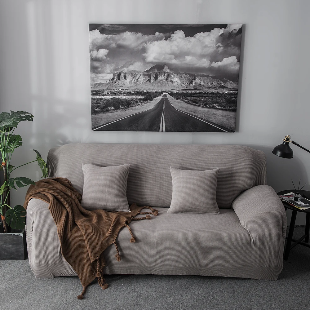 

Universal Polar Fleece Sofa Cover Waterproof Couch Covers Solid Color Elastic Slipcover Non-slip Full Wrap Sofa Seat Covering