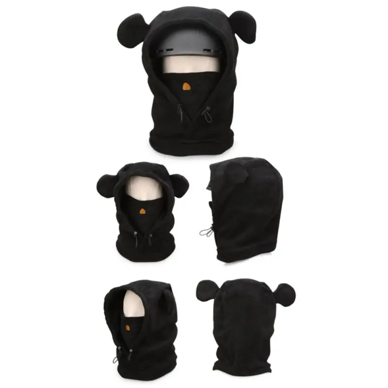 Children Warm Skiing Headgear Cartoon Animal Pattern Full Face Thermal Outdoor Protective Balaclava Hood Ski Cycling Mask Helmet