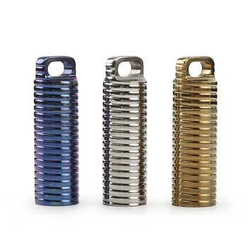 

Threaded Pure Titanium Sealed Pill Capsule Titanium Alloy Waterproofing Bin