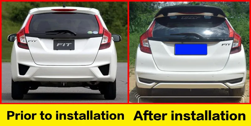 Для спойлера на крышу Honda Fit Jazz- углеродное волокно/АБС пластик цвет заднее крыло хвост плавник GK5 заднее стекло спойлер задняя губка
