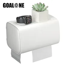 GOALONE держатель для туалетной бумаги настенный ящик для хранения для ванной комнаты водонепроницаемый диспенсер для туалетной бумаги клейкая, на тканевой основе коробка с полкой