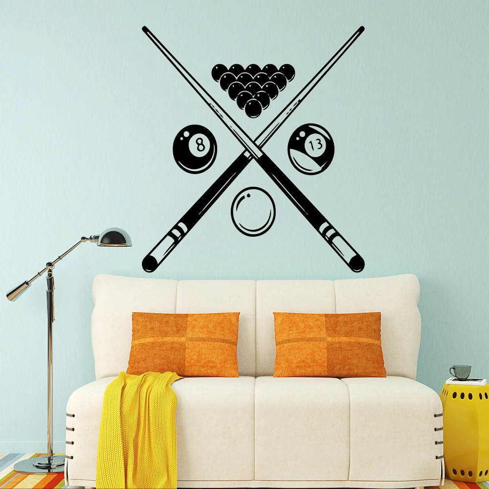 

Diy Billiards Wall Art Decals For Kids Rooms Mural Pvc Wall Stickers For Living Room Vinyl naklejki billiard parlor wallpaper