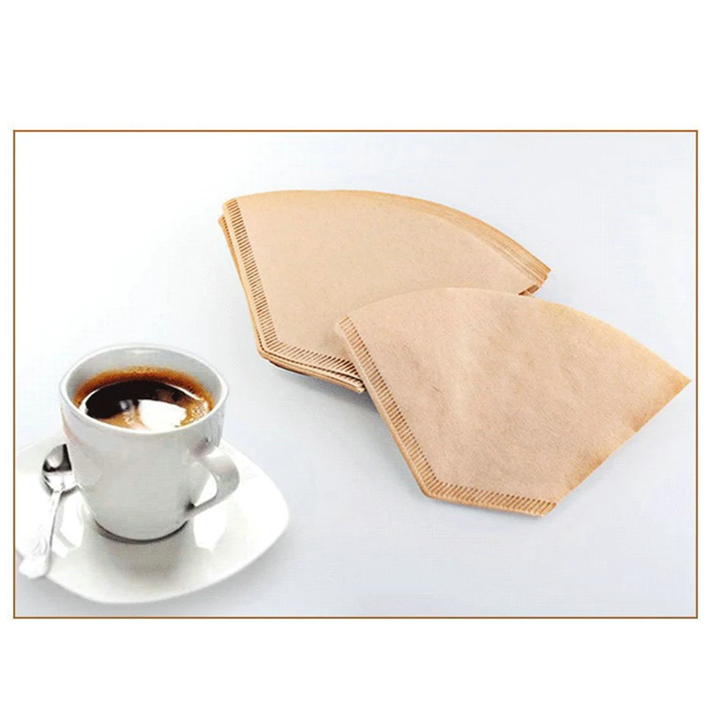 100 Pieces Coffee Filter Paper #4 For 2-4 Cups Coffee Makers, Unbleached
