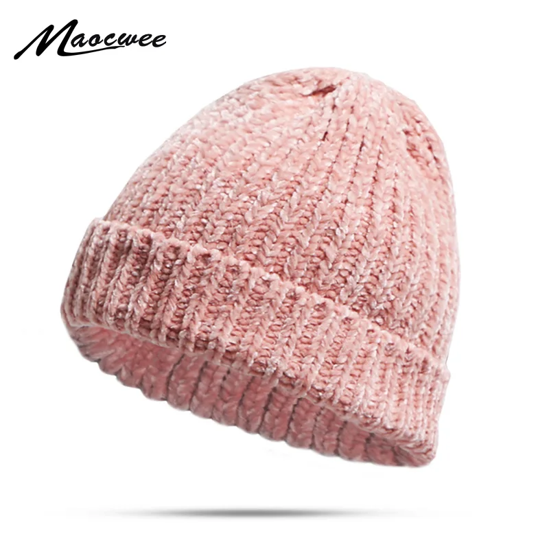 Winter Beanie Hat Slouchy Beanies for Women and Men Autumn Hair Coarse Thick Skullies Knitted Skullies Bonnet Caps Girls Hat