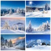 Laeacco Winter Pine Forest Mountain Snow  Sky Natural Scenic Photo Backgrounds Photocall Photography Backdrops For Photo Studio ► Photo 1/6
