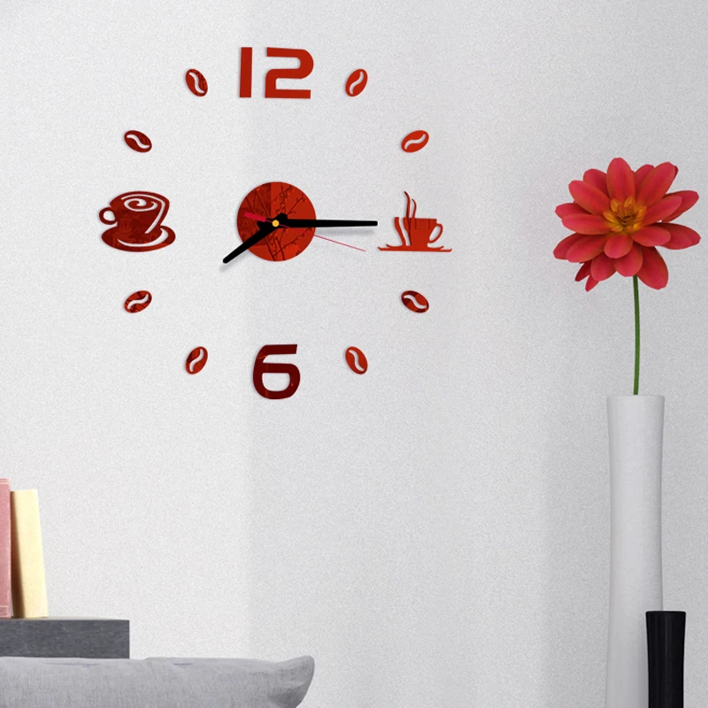 3D настенные часы Horloge Diy акриловые зеркальные наклейки украшение дома гостиная