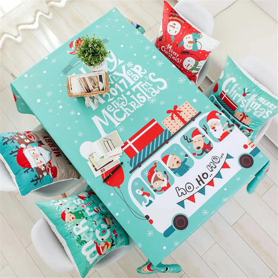 

Wholesale New Year Christmas Theme Hotel Restaurant Tablecloth Polyester Waterproof Tablecloth Christmas Decorations for Home