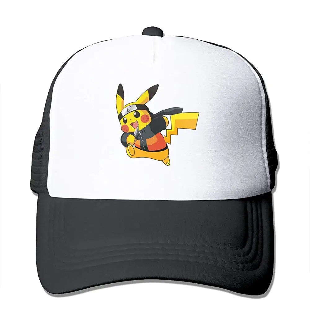 Happy Pikachu Защита от солнца регулируемые шапки охлаждения сетки шляпа черный