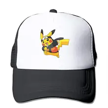 Happy Pikachu Защита от солнца регулируемые шапки охлаждения сетки шляпа черный