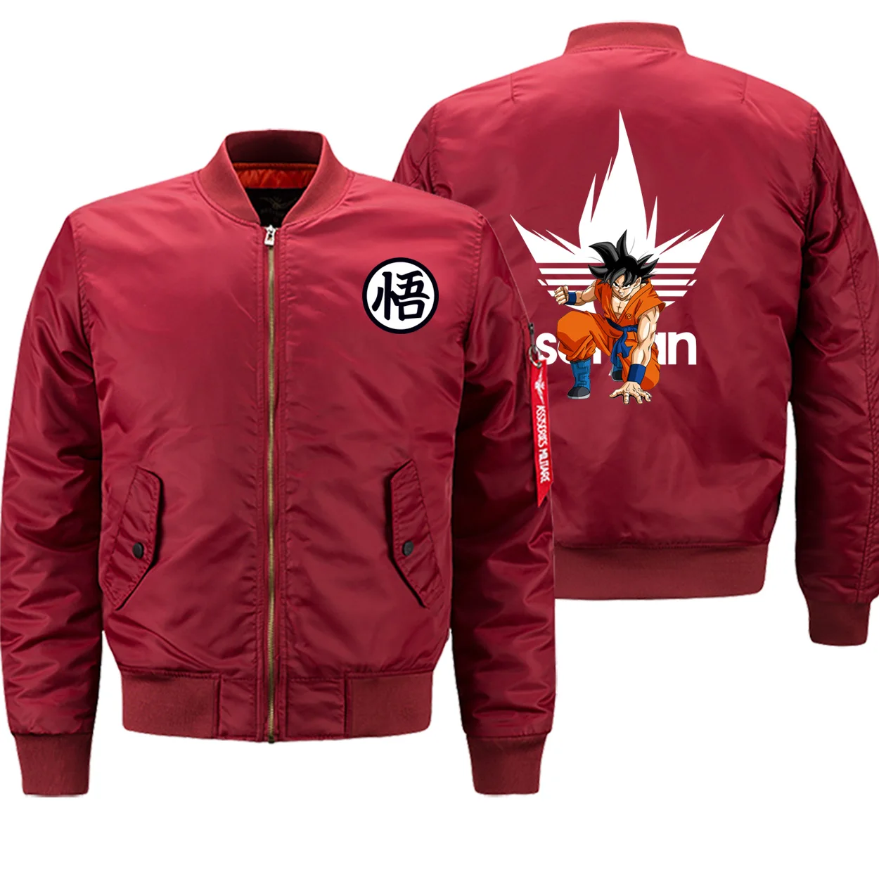 Супер Saiyan мультфильм Dragon Ball куртки для мужчин Уличная Хип Хоп Лидер продаж зима Япония Аниме Пальто Толстая куртка Бомбер мотоцикл