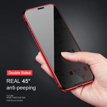 

Privacy Double Side Magnetic Case for IPhone XS MAX XR X 8 7 Plus Case Anti-peeping Tempered Glass Phone Case Magnet Full Cover