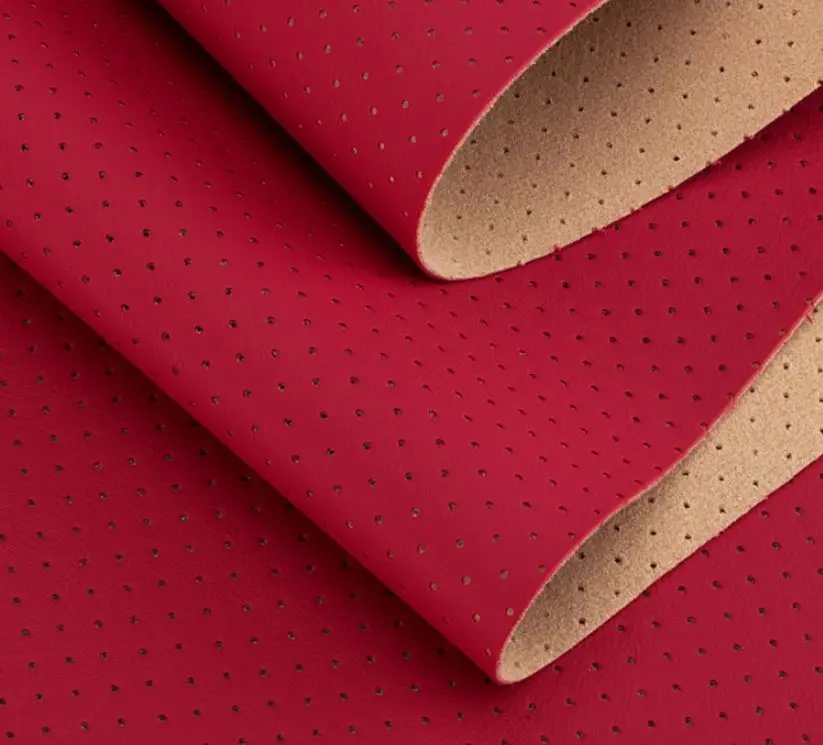 50x138mm 1.2mm thick PU Perforated Leather Fabric Faux Artificial Synthetic PU Leather Fabric DIY Car decoration Material