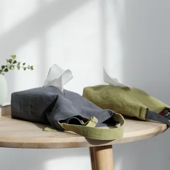 

Concise Cotton Tissue Box Concise Hanging Style Cloth Tissue Take Japanese Tissue Hanging Bag Manual Take Carton