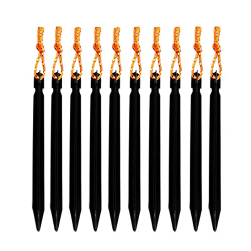 Alloy Tent Nail 18cm Aluminum Three-sided Ground Nail Outdoor Tent Peg With Rope