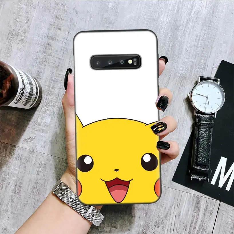 Пикачу карманные монстры черная крышка чехол для телефона для samsung Galaxy A50S A10S A20S A10 A20E A30 A40 A50 A70 M40 M30S A80 Coque Sh