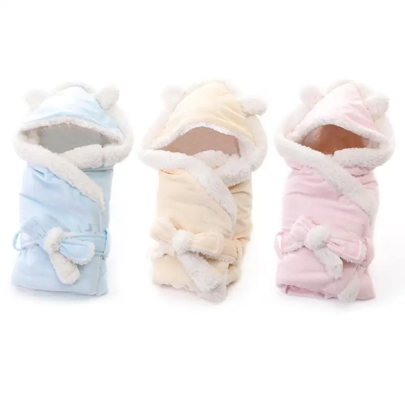 

Solid Soft Newborns Swaddle Wrap Baby Sleeping Bag Infant Stroller Blanket Newborn Sleeping Bags Thick Autumn Baby Bath Towel