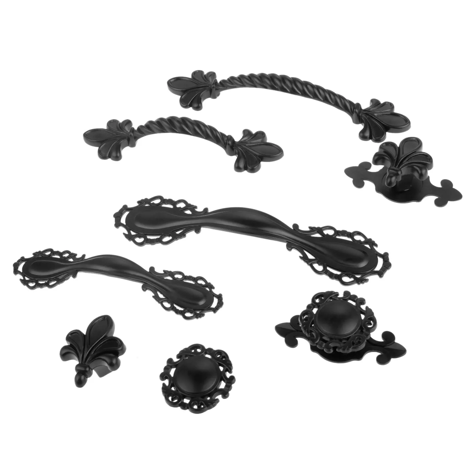 64mm/96mm Black Furniture Handles Zinc Alloy Knobs And Handles