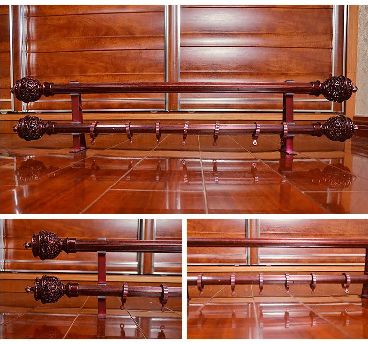 Wholesale Retail Supply Engineering Thick Aluminium Alloy Top Grade Curtain Rod Rome Rod Single Pole Double Poles Curtain Track