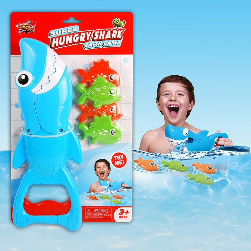 Летние игрушки для воды, Охотничья Акула, Рыбная ловля, детский бассейн, игра с водой, обучающая игрушка для снижения давления