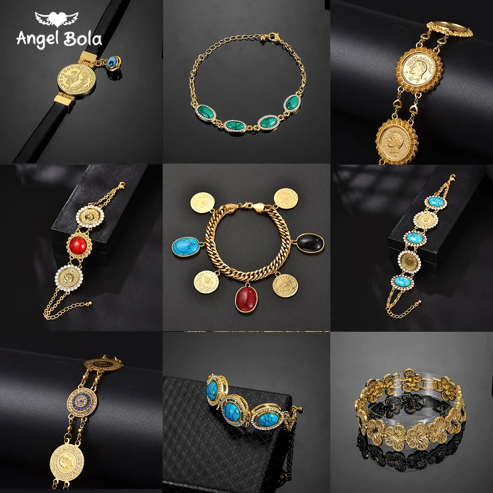 

Never Faded Blue Evil Eye Crystal Charm Allah Bracelets for Islam Women Muslim Jewelry Turkish Blue Eye Bracelet Gold Color