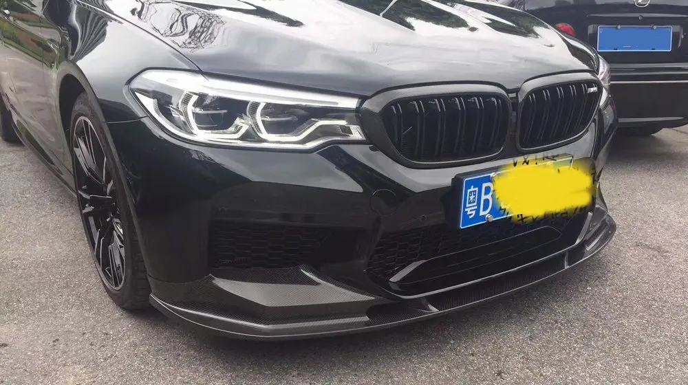 Авто автомобиль 3D Стиль передняя губа карбоновое волокно передний бампер крыло спойлер для BMW M5 F90 боди наборы передние бамперы