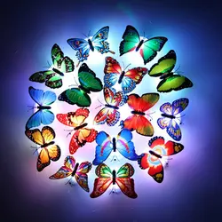 Autocollants muraux de lumière de couleur papillon, Installation facile, veilleuse de maison, salon, chambre d'enfant, chambre à coucher, décor de chambre à coucher 