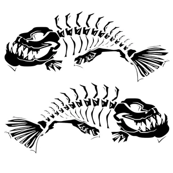 

Personality Cartoon Skeleton Fish Graffiti Car Stickers Styling Funny Cover Scratches Waterproof Bumper Decals Accessories PVC