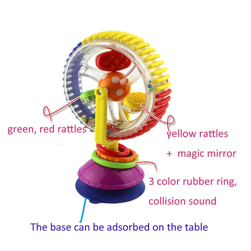 HOT SELL Colorful Rotating Ferris Wheel Baby Rattle Toys Graphic Cognition Early Educational Toy for Baby 2