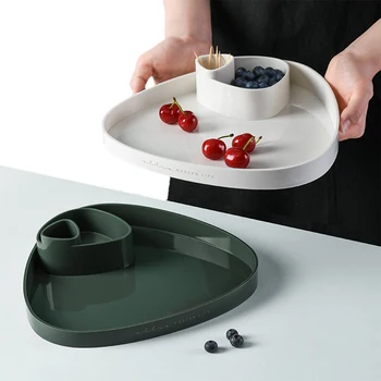 

AA Creative Divided Snack Tray Dried Fruit Plate Snack Serving Tray Platter Nut Candy Tray Storage Platter Box
