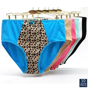

1-10 pcs/lot Big yards 2XL/3XL/4XL Leopard ladies cotton underwear Women's panties Large plus size Mummy pants 89282