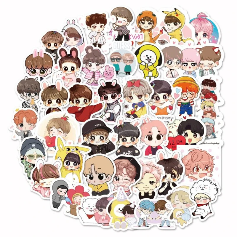 5 estilos Kpop Pegatinas Rod lápiz motocicletas pegatina de Graffiti muchos estilos de dibujos animados de PVC Naklejki impermeable