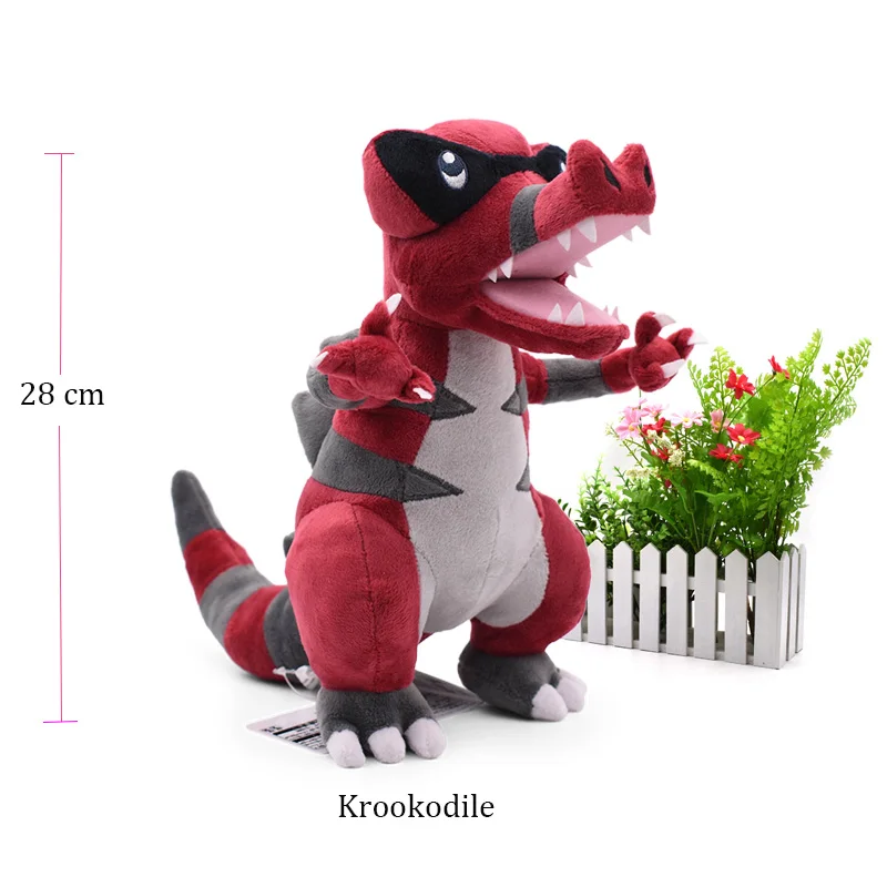 Аниме Кукла Пикачу Spinda Snorlax Gyarados Feraligatr Gible Machamp Lucario мультфильм чучела Peluche плюшевые игрушки Рождественский подарок - Цвет: Krookodile