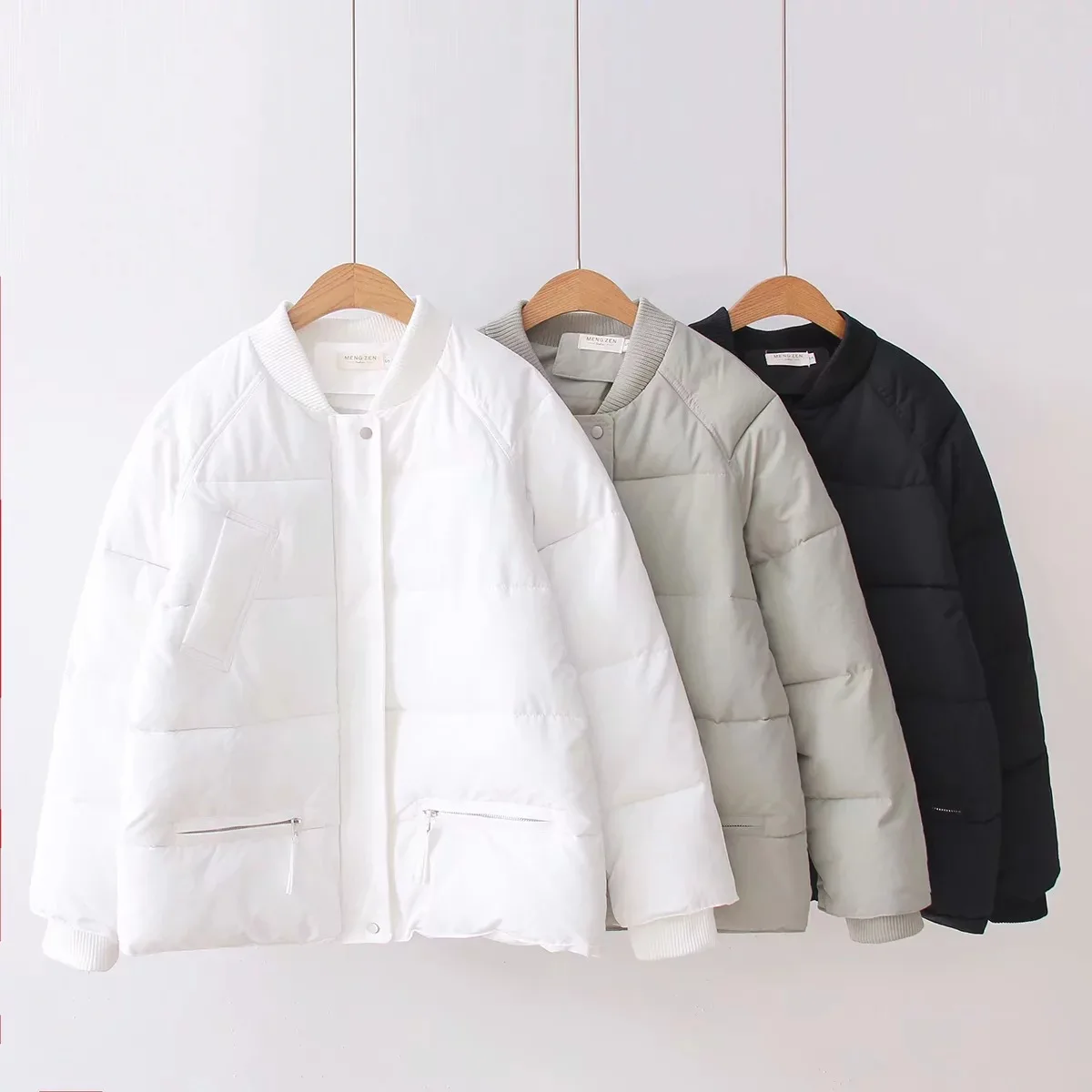 

2018 Autumn And Winter Korean-style Cotton Coat Solid Color Thick Warm Stand Collar Loose-Fit GIRL'S Short Small Cotton-padded C