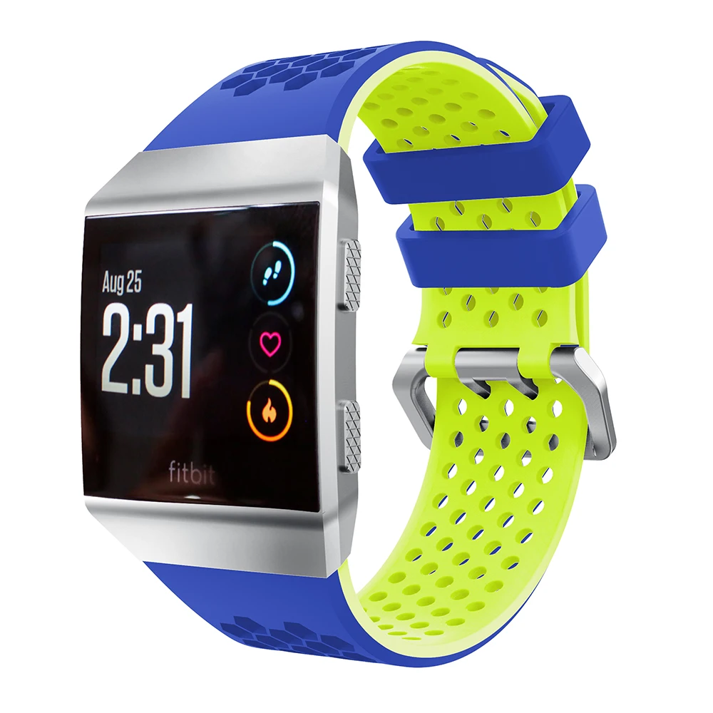 Yayuu совместимый для Fitbit Ionic Смарт-часы мягкий силиконовый ремешок регулируемый ремешок для часов замена спортивный дышащий ремешок