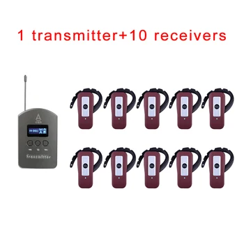 

Wireless Tour Guide System ( 1 Transmitter + 10 Earhook Receiver ) simultaneous translation equipment / Headset