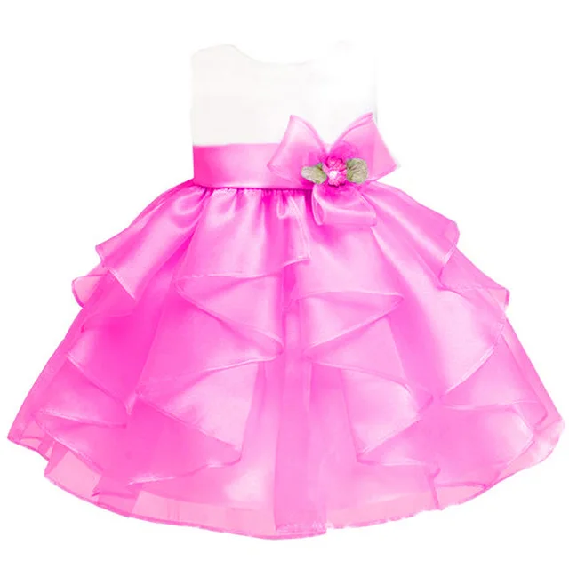 Платье для маленьких девочек летние детские платья принцесс для детей для маленьких девочек s платье на крестины для малышей Платье для первого дня рождения Одежда для новорожденных - Цвет: Mei red