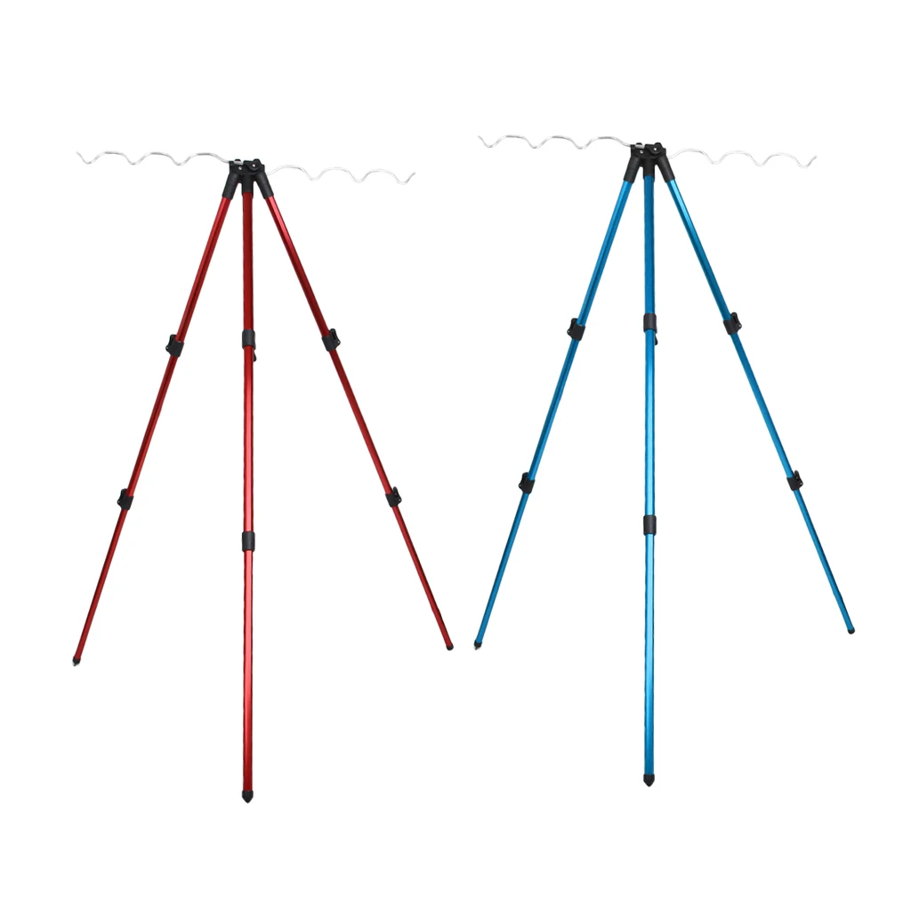 

Portable Fishing Rods Tripod Stand Holder Rest Extendable Legs for 7 Rods
