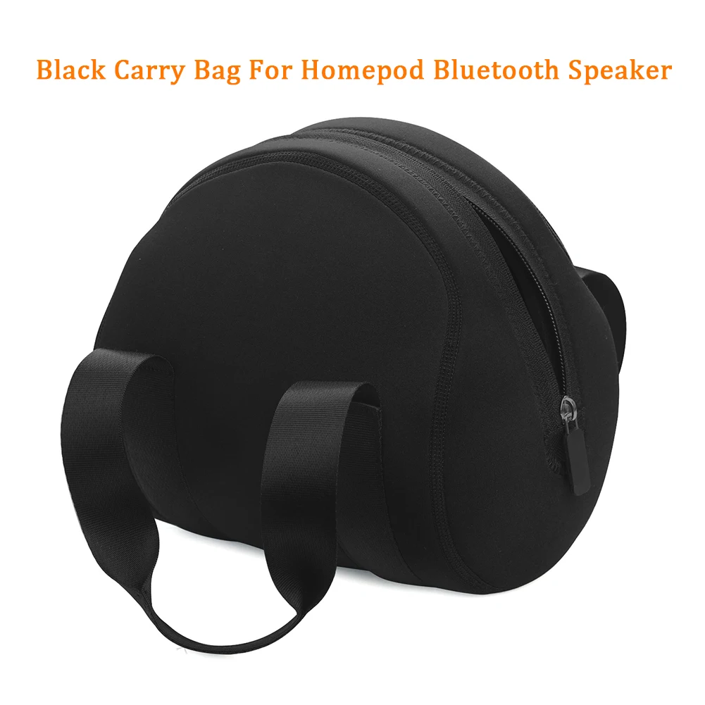 Shockproof Travel Zipper Accessory Charger Storage Dustproof Cover Protective Case Carry Bag Black For Homepod Bluetooth Speaker