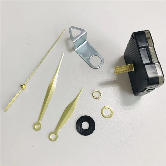 Simple DIY Gold Hands 28mm shaft Silent Quartz Wall Clock Movement Mechanism Replacement Parts Kit