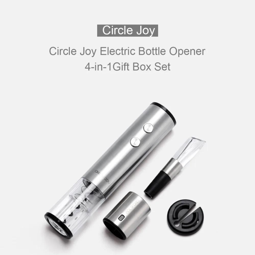 Xiaomi CIRCLE JOY нержавеющая сталь сухой Аккумулятор Электрический открывалка для бутылок с 4 в 1 подарочной коробке