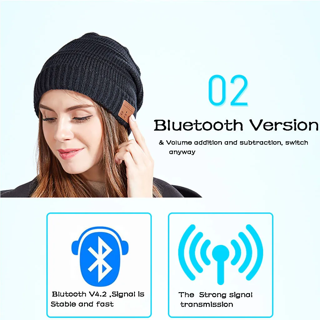 Bluetooth Наушники Bluetooth Beanie Hat музыкальная вязаная шапка с громкой связью стерео Наушники Беспроводные Наушники
