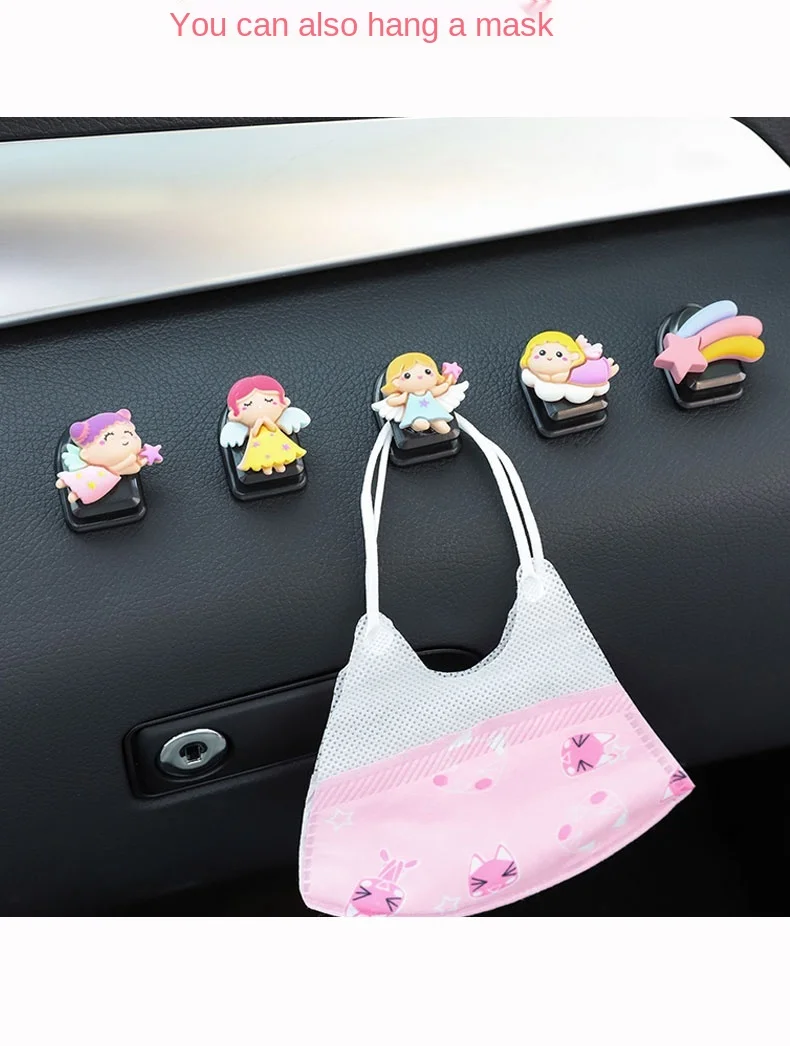 Car goods rivets hook, general Car front hook, practical cartoon beautiful multi-function Car rear seat small hook hanging items