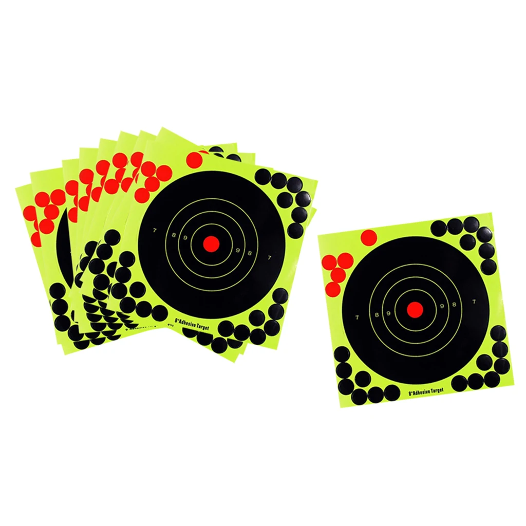 8 ''x 8'' мишень Splatterburst-10 листов бумаги мишени для наружных охотничьих аксессуаров-флуоресцентный желтый